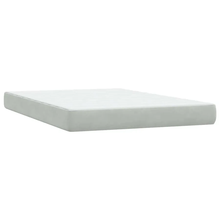 Sommier à lattes de lit et matelas gris clair 140x210cm velours - 6