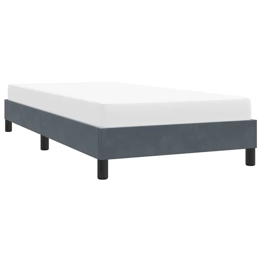 Cadre de lit sans matelas gris foncé 100x210 cm velours - 4