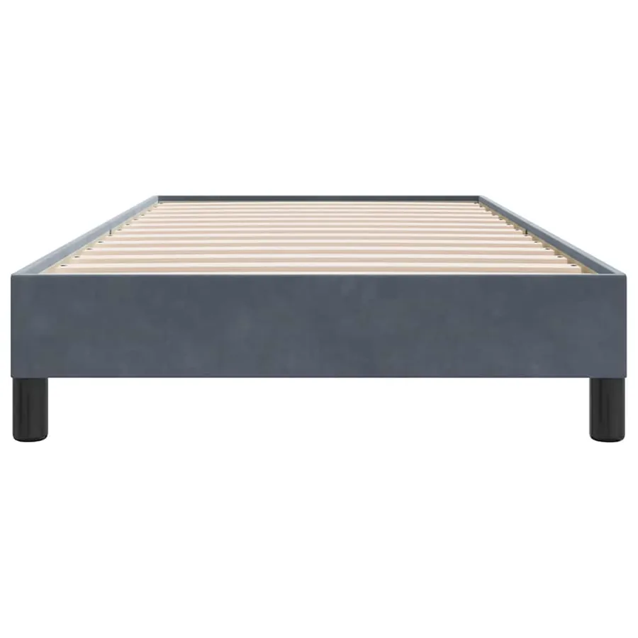 Cadre de lit sans matelas gris foncé 100x210 cm velours - 5