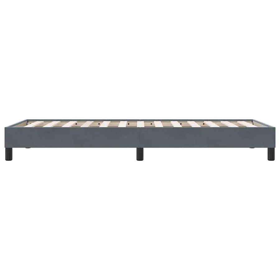 Cadre de lit sans matelas gris foncé 100x210 cm velours - 6