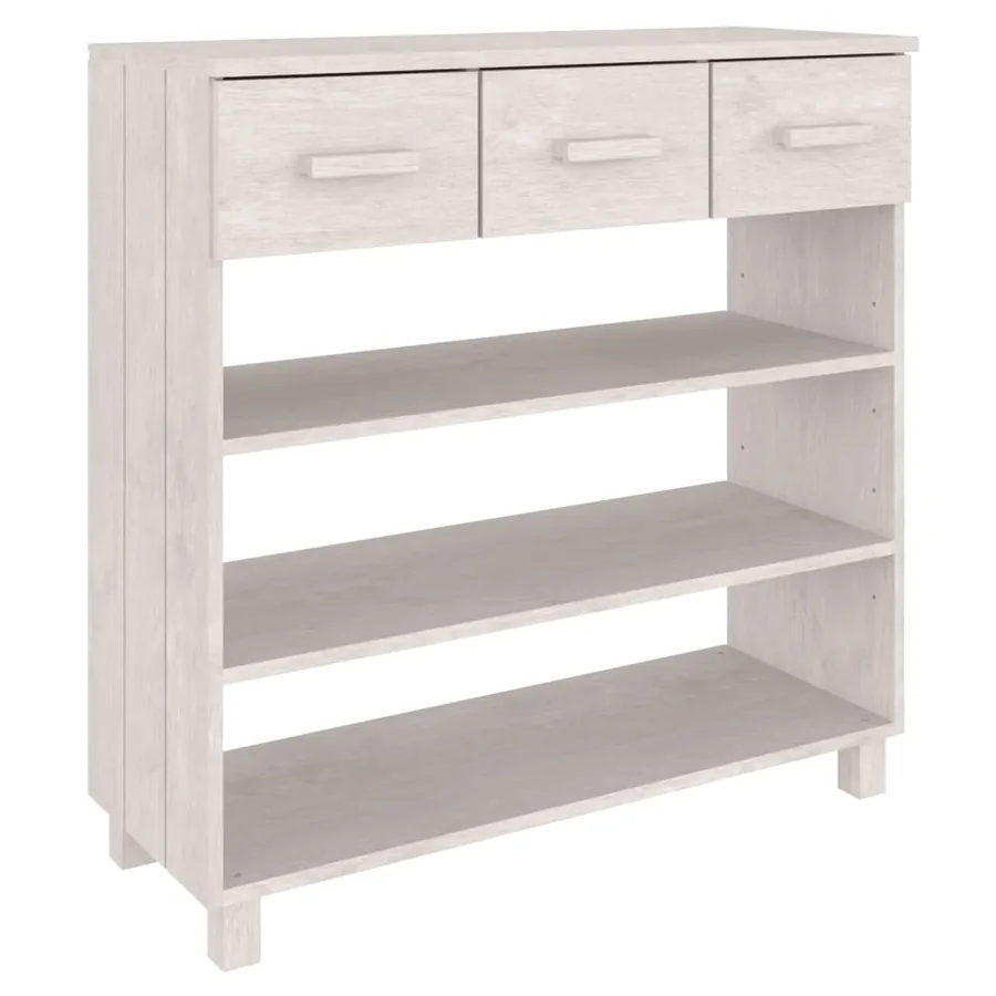 Table console HAMAR Blanc 90x35x90 cm Bois massif de pin - 2