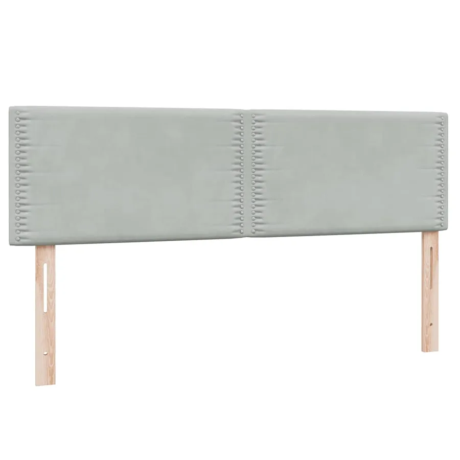 Sommier à lattes de lit et matelas gris clair 140x210cm velours - 6