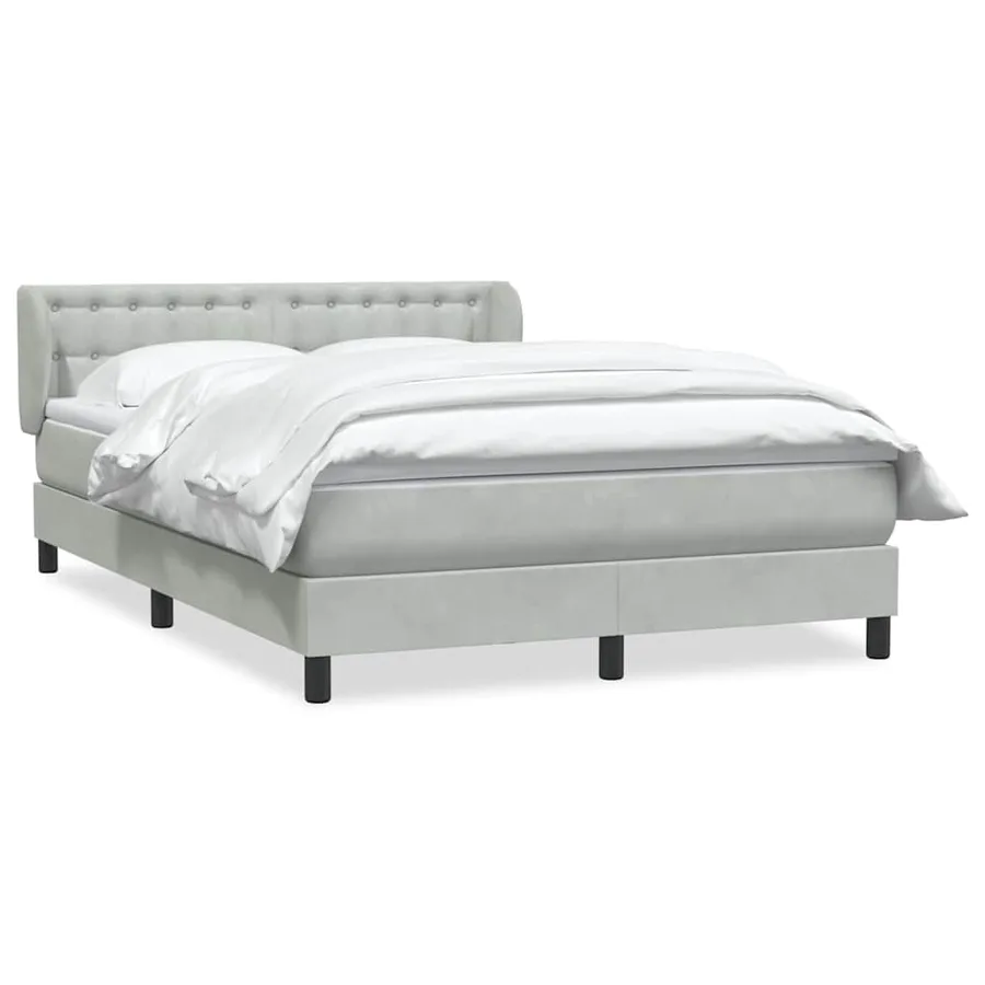 Sommier à lattes de lit et matelas gris clair 140x210cm velours - 2
