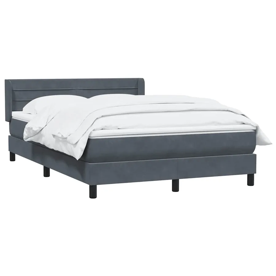 Sommier à lattes de lit et matelas gris foncé 140x210cm velours - 3