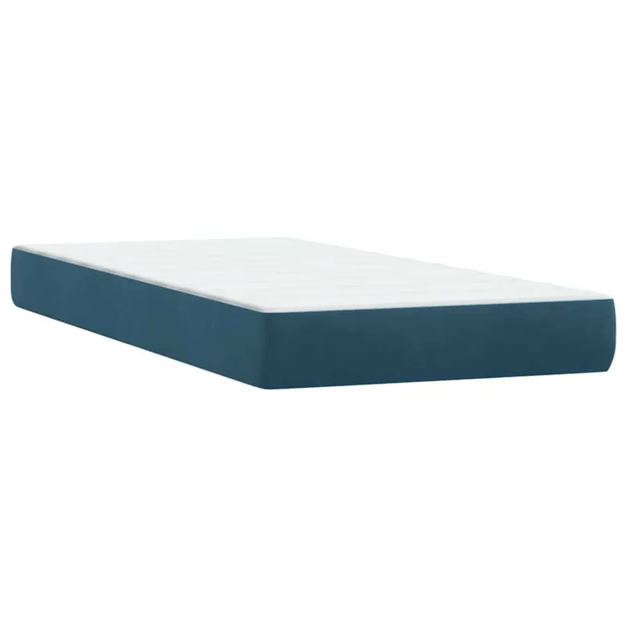 Sommier à lattes de lit et matelas bleu foncé 200x210cm velours - 6