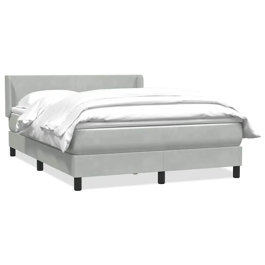 Sommier à lattes de lit et matelas gris clair 140x210cm velours - 2