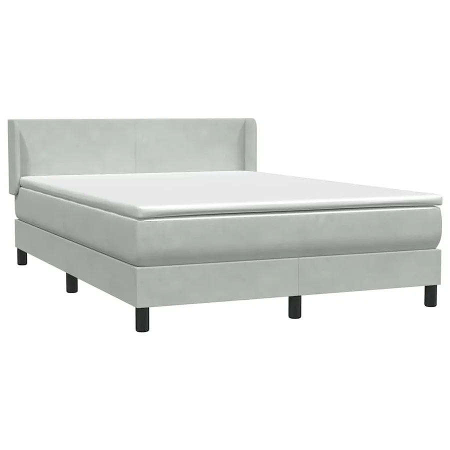 Sommier à lattes de lit et matelas gris clair 140x210cm velours - 4