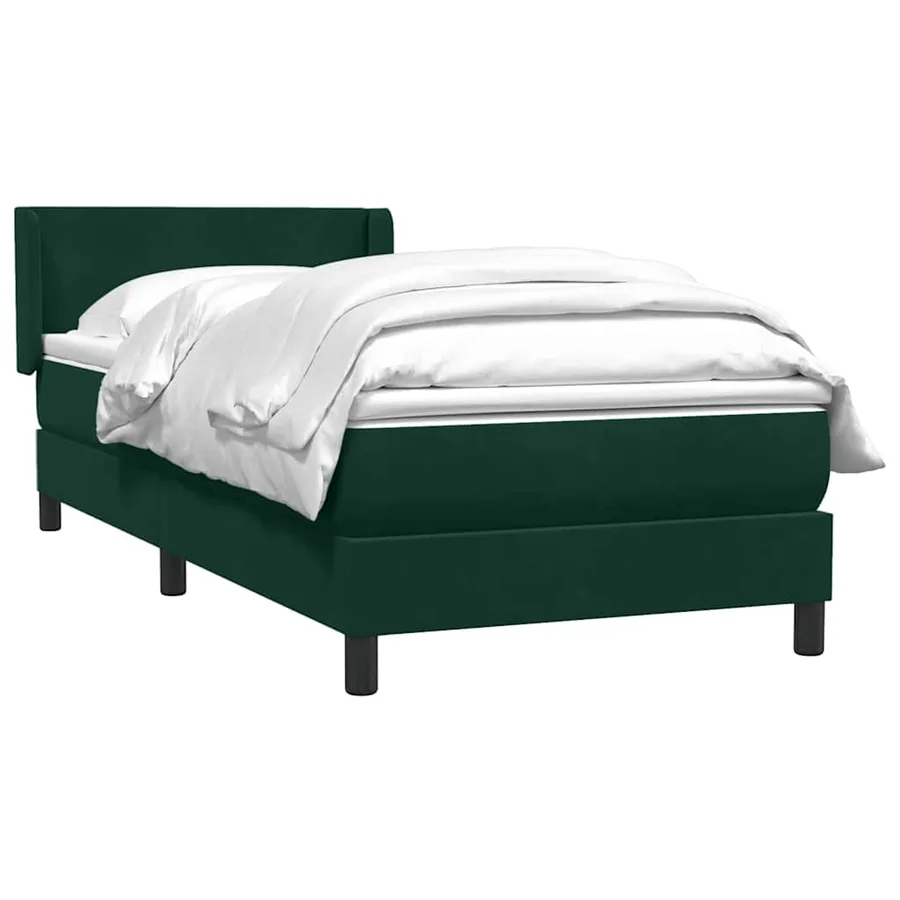 Sommier à lattes de lit et matelas vert foncé 90x220 cm velours - 4