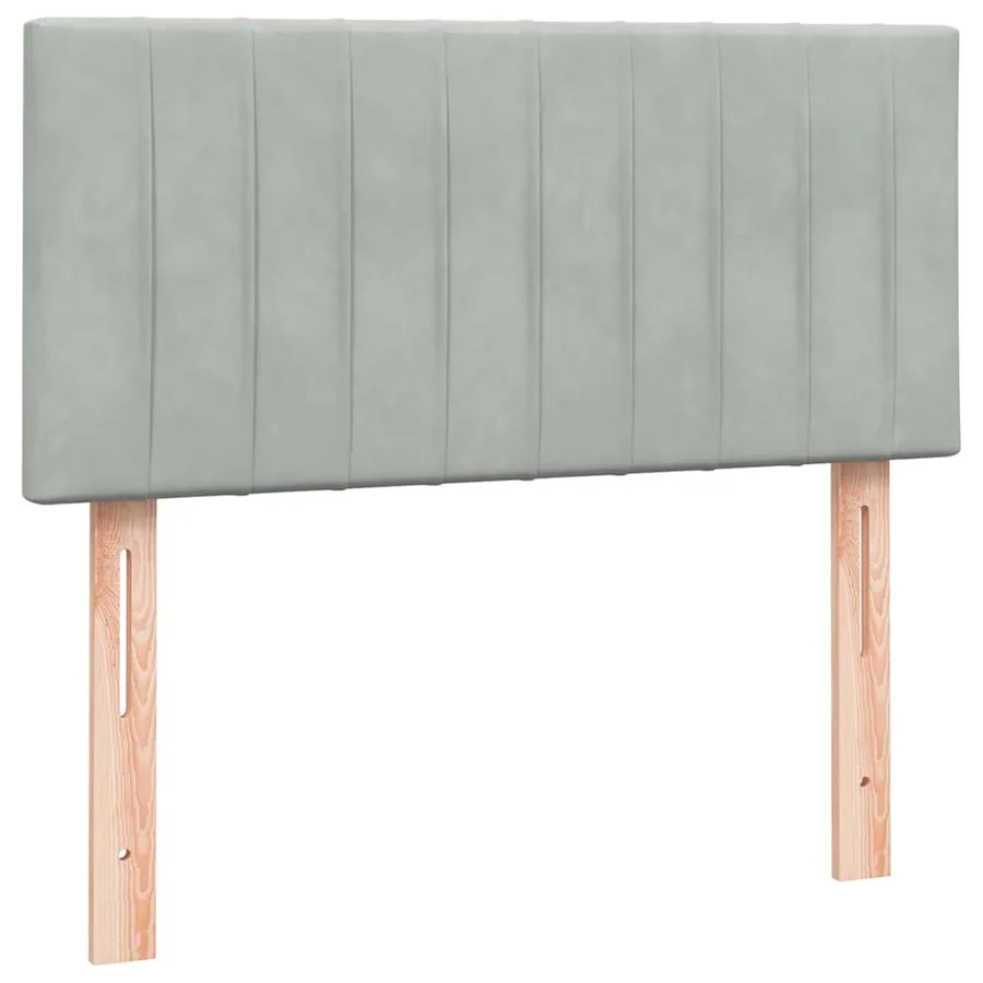 Sommier à lattes de lit et matelas gris clair 100x210cm velours - 7