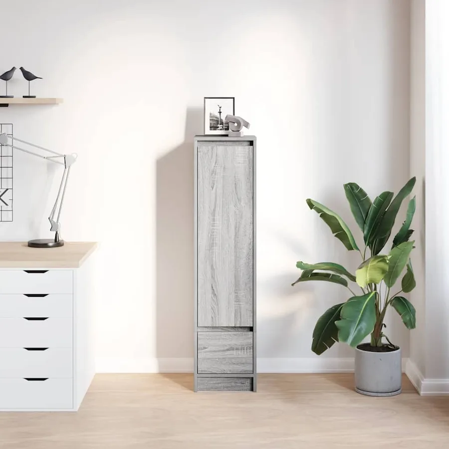 Buffet haut sonoma gris 29,5x34x119,5 cm bois d'ingénierie - 3