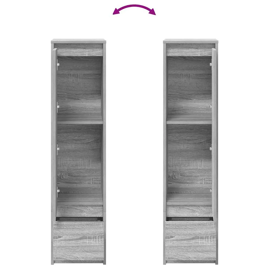 Buffet haut sonoma gris 29,5x34x119,5 cm bois d'ingénierie - 9