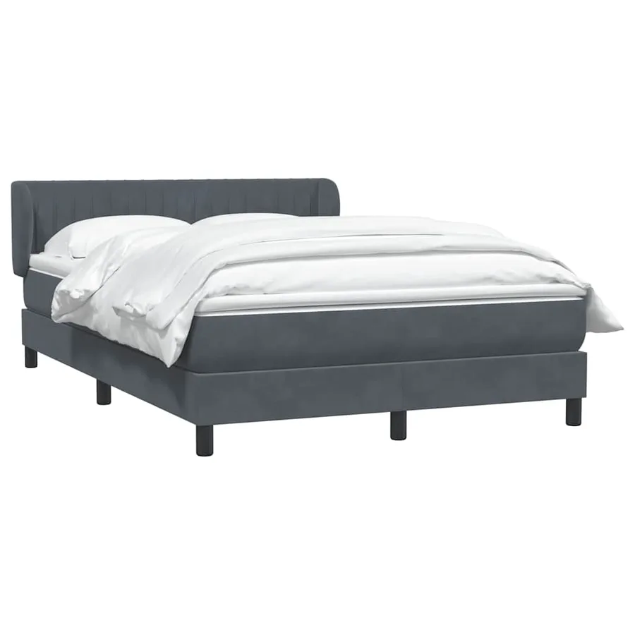 Sommier à lattes de lit et matelas gris foncé 160x210cm velours - 3