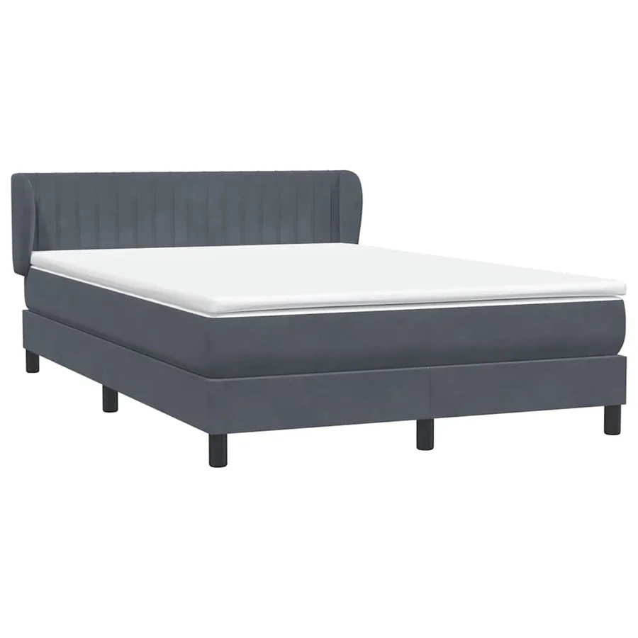 Sommier à lattes de lit et matelas gris foncé 160x210cm velours - 4