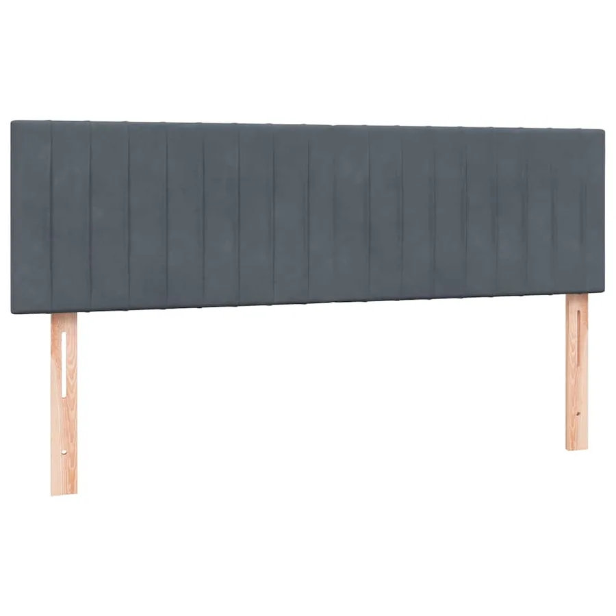 Sommier à lattes de lit et matelas gris foncé 160x210cm velours - 7