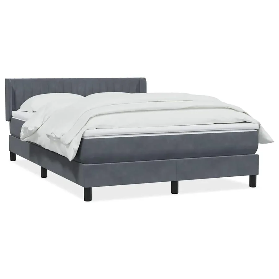 Sommier à lattes de lit et matelas gris foncé 160x210cm velours - 2
