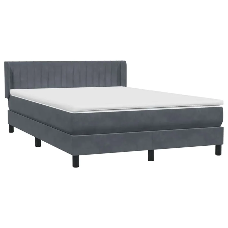 Sommier à lattes de lit et matelas gris foncé 160x210cm velours - 4