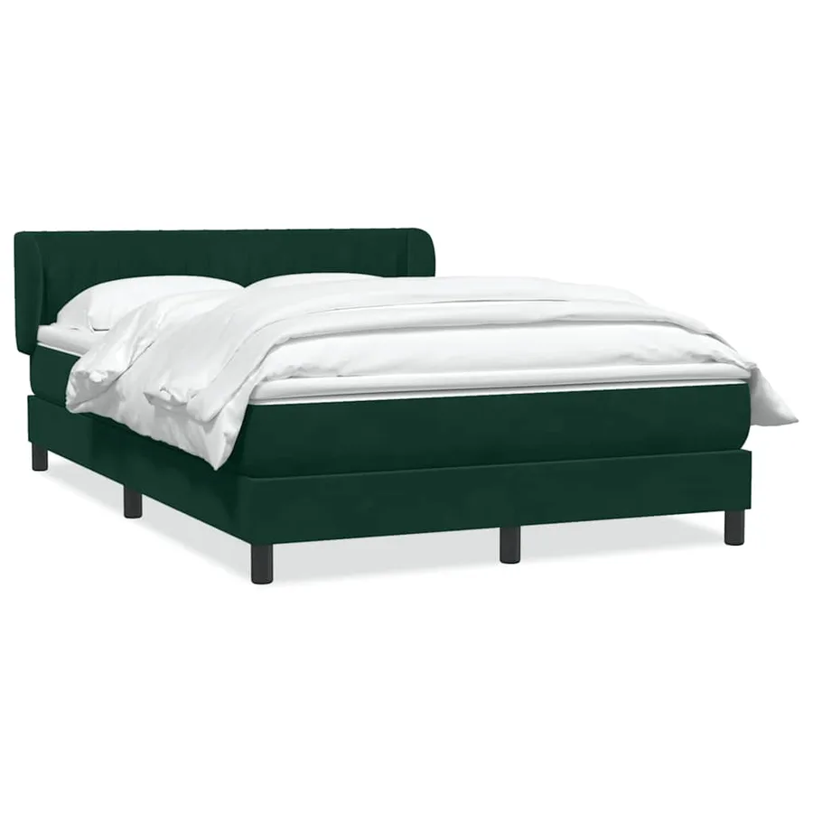 Sommier à lattes de lit et matelas vert foncé 160x210cm velours - 2