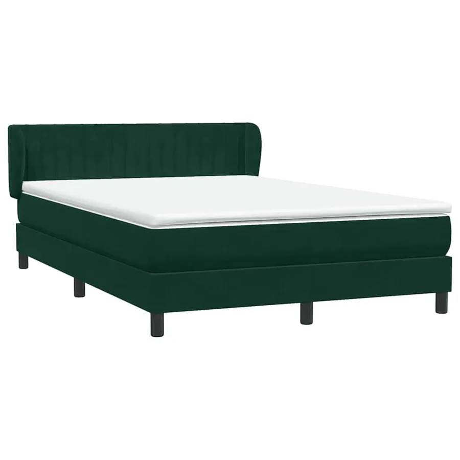 Sommier à lattes de lit et matelas vert foncé 160x210cm velours - 4
