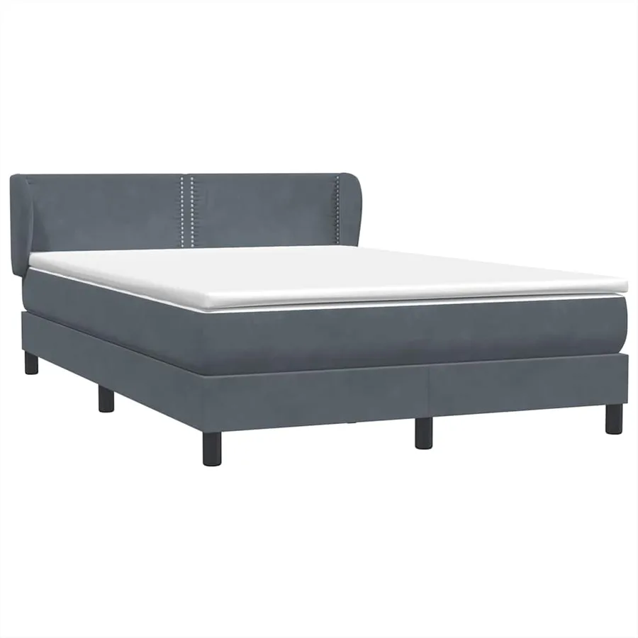 Sommier à lattes de lit et matelas gris foncé 160x210cm velours - 4