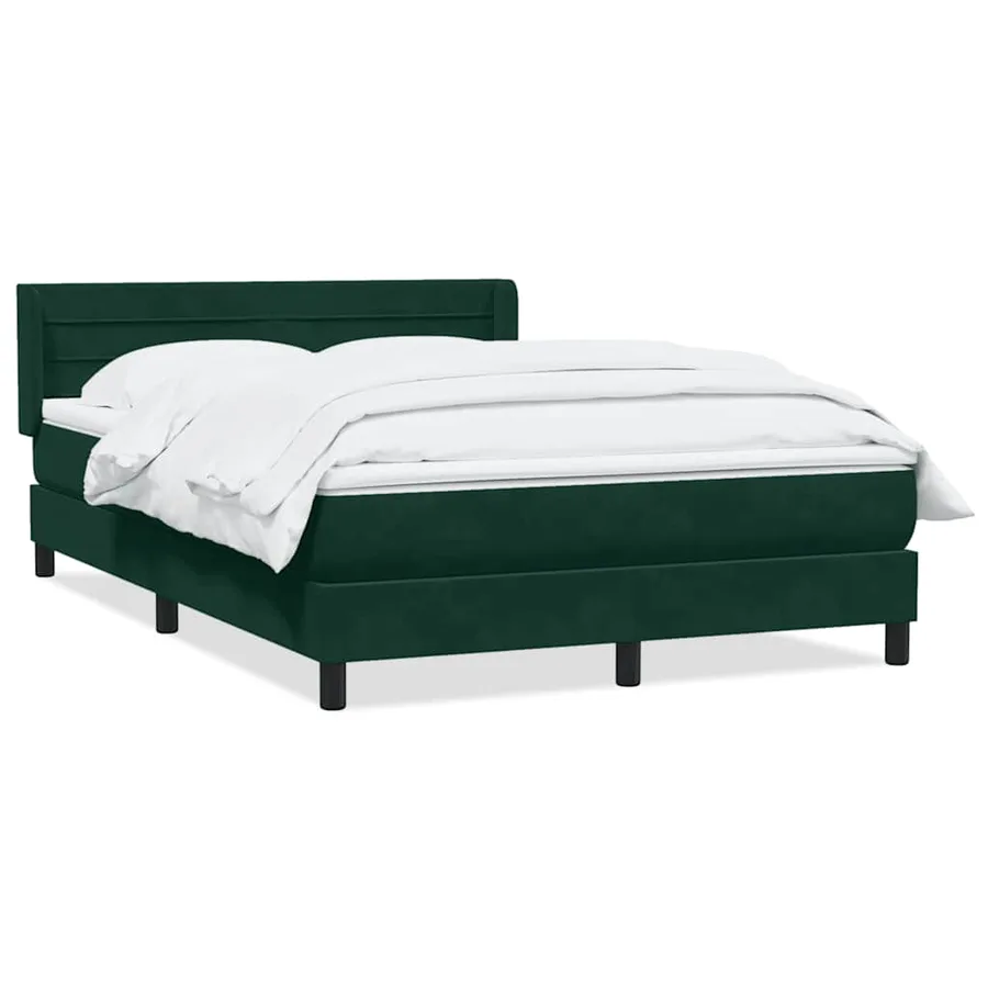 Sommier à lattes de lit et matelas vert foncé 160x210cm velours - 2