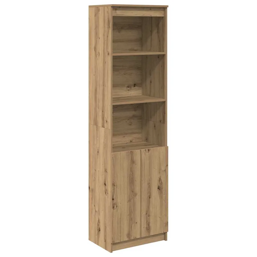 Buffet haut chêne artisanal 50x35x180 cm bois d'ingénierie - 2