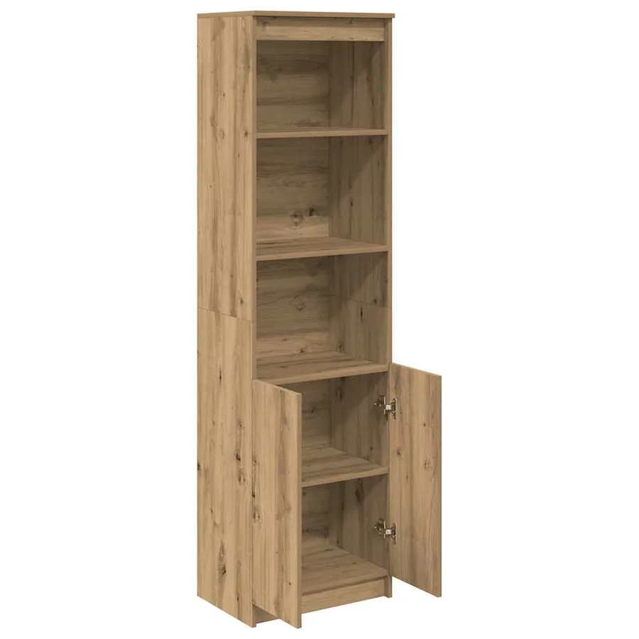 Buffet haut chêne artisanal 50x35x180 cm bois d'ingénierie - 5