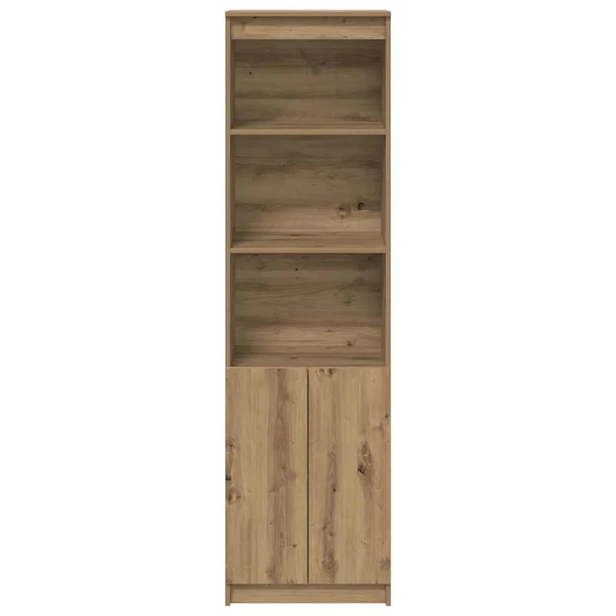 Buffet haut chêne artisanal 50x35x180 cm bois d'ingénierie - 6