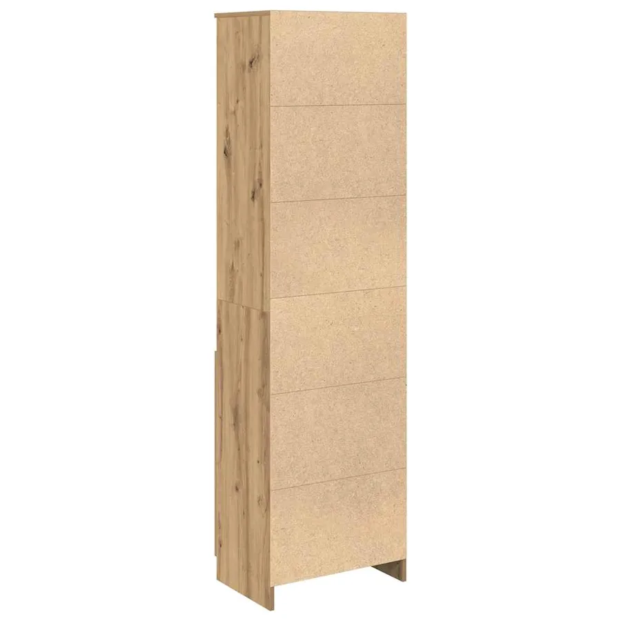 Buffet haut chêne artisanal 50x35x180 cm bois d'ingénierie - 8