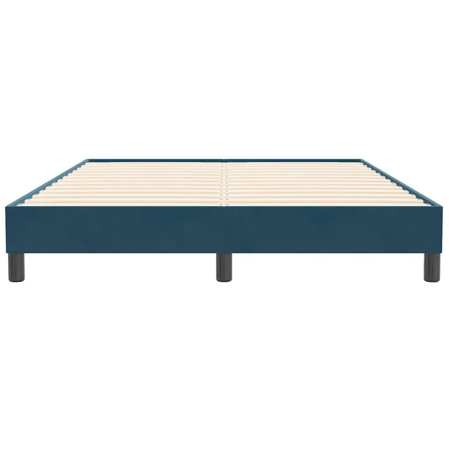 Cadre de lit sans matelas bleu foncé 140x210 cm velours - 5