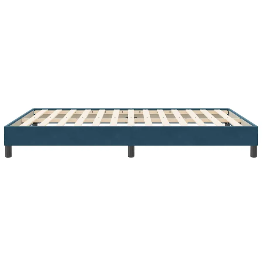 Cadre de lit sans matelas bleu foncé 140x210 cm velours - 6
