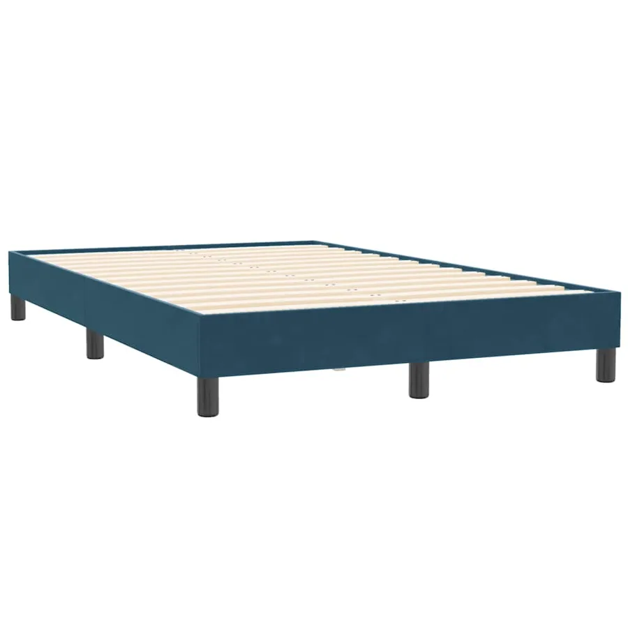 Sommier à lattes de lit et matelas bleu foncé 120x210cm velours - 5
