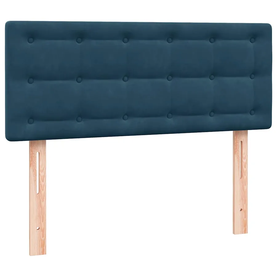 Sommier à lattes de lit et matelas bleu foncé 120x210cm velours - 6