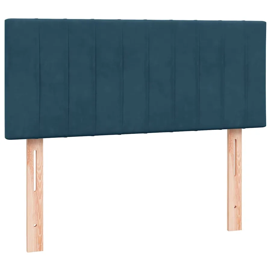 Sommier à lattes de lit et matelas et LED bleu foncé 120x210cm velours - 7