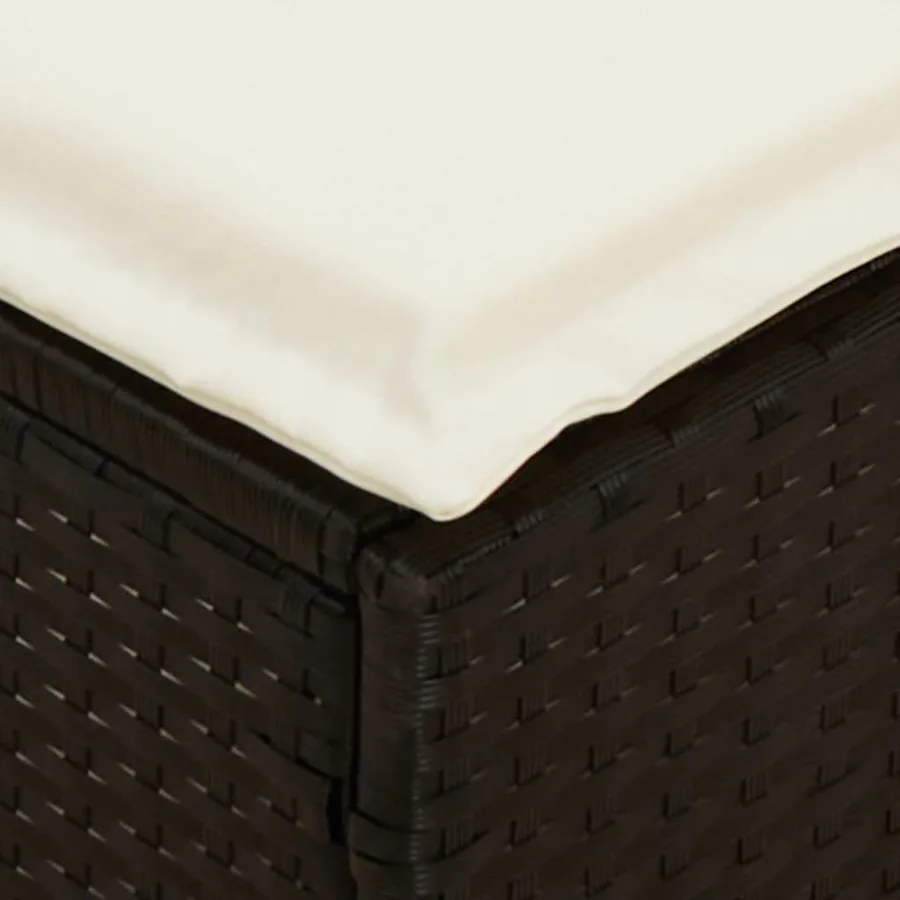 Salon de jardin 4 pcs avec coussins forme L noir résine tressée - 12