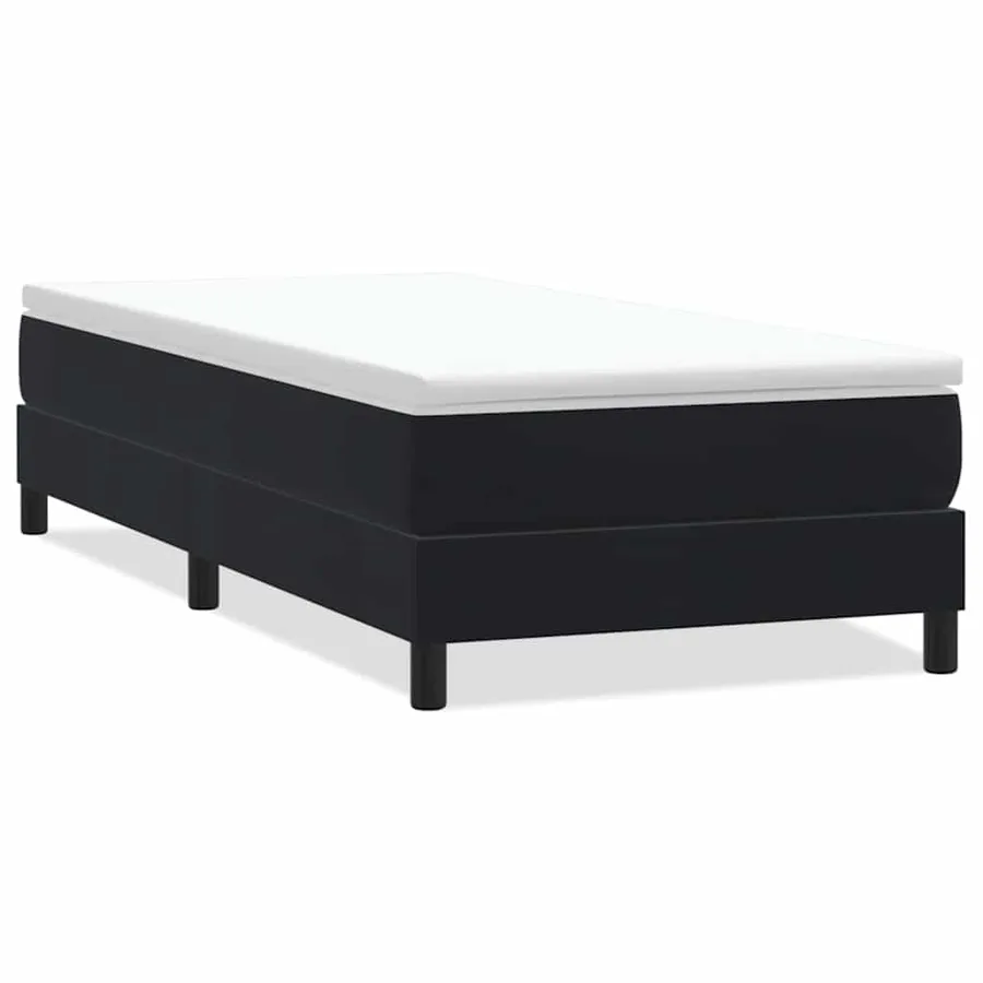 Sommier à lattes de lit sans matelas noir 90x220 cm velours - 2
