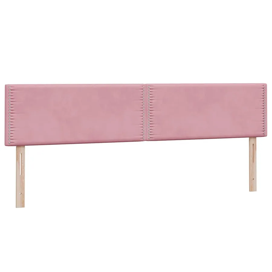 Sommier à lattes de lit avec matelas rose 180x210 cm velours - 6