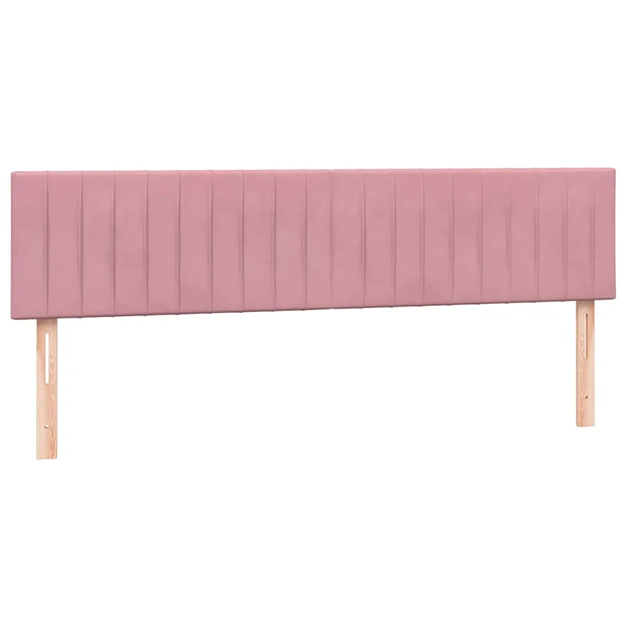 Sommier à lattes de lit avec matelas et LED rose 180x210 cm velours - 7