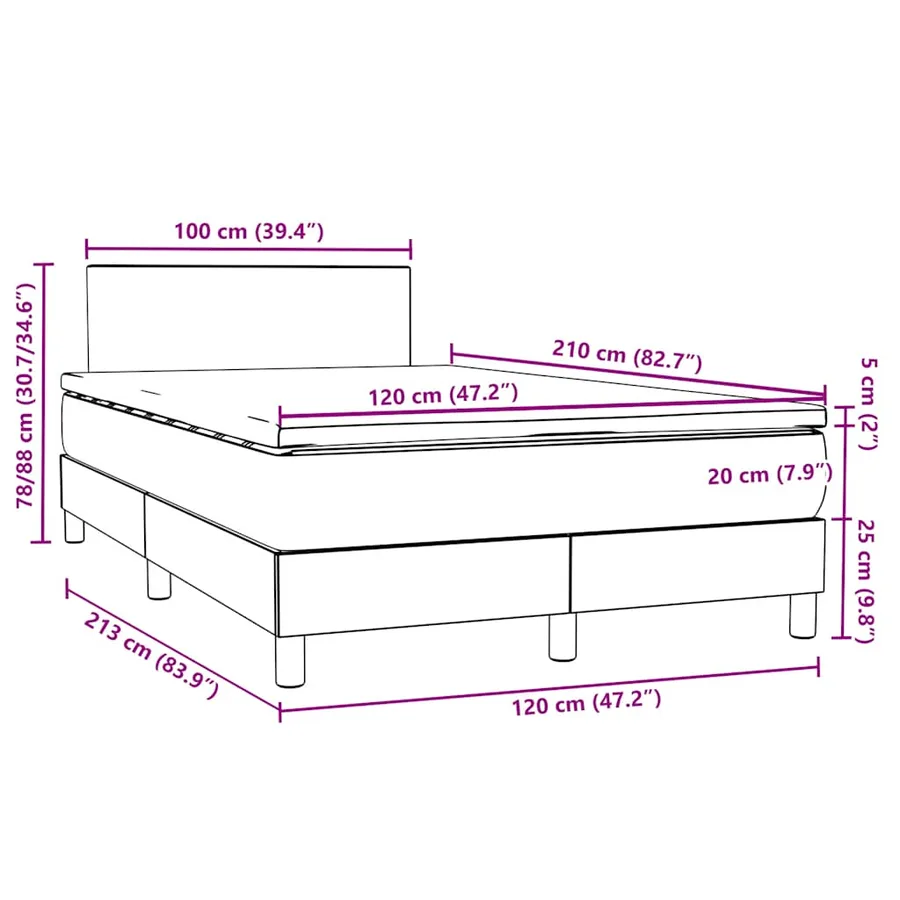 Sommier à lattes de lit avec matelas rose 120x210 cm velours - 12