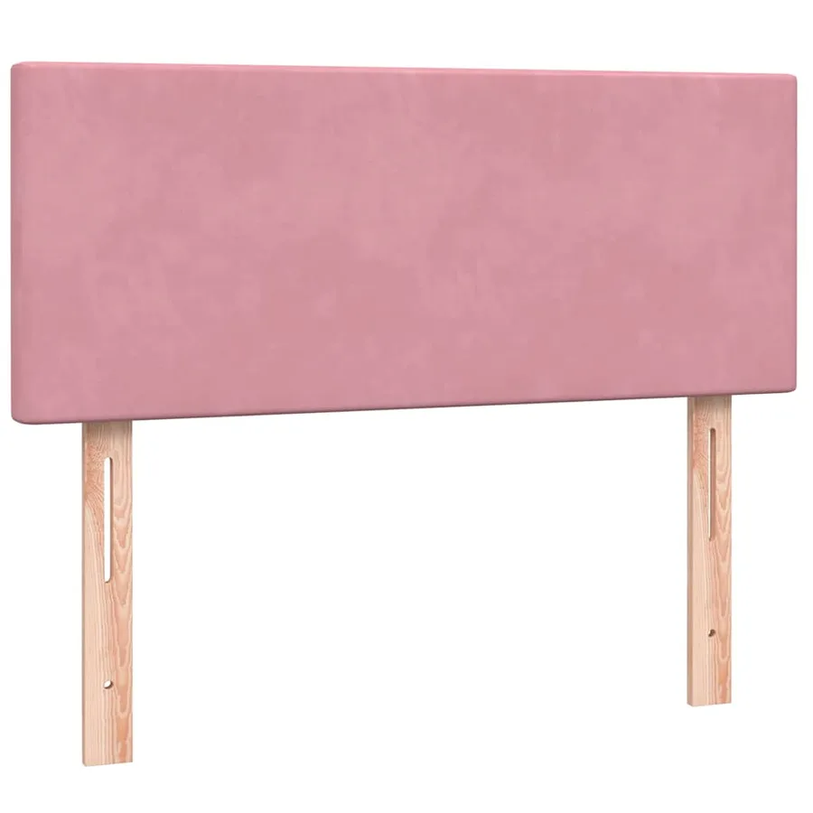 Sommier à lattes de lit avec matelas rose 120x210 cm velours - 6