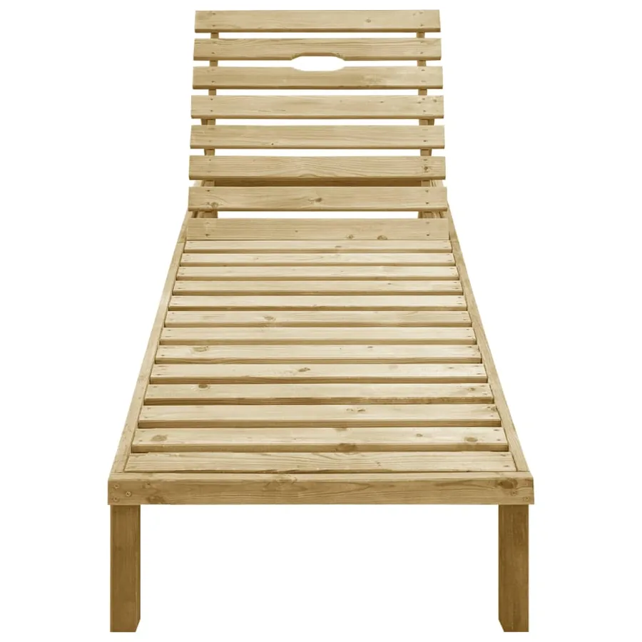 Chaise longue avec coussin vert vif Bois de pin imprégné - 3