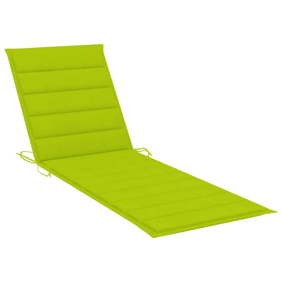 Chaise longue avec coussin vert vif Bois de pin imprégné - 4