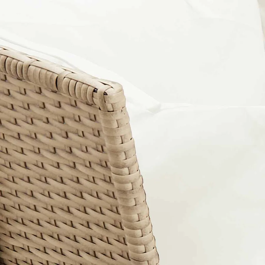 Canapé de jardin avec coussins beige résine tressée - 7
