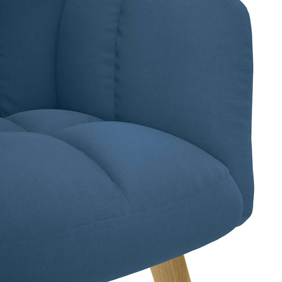 Chaise de relaxation avec repose-pied Bleu Tissu - 8