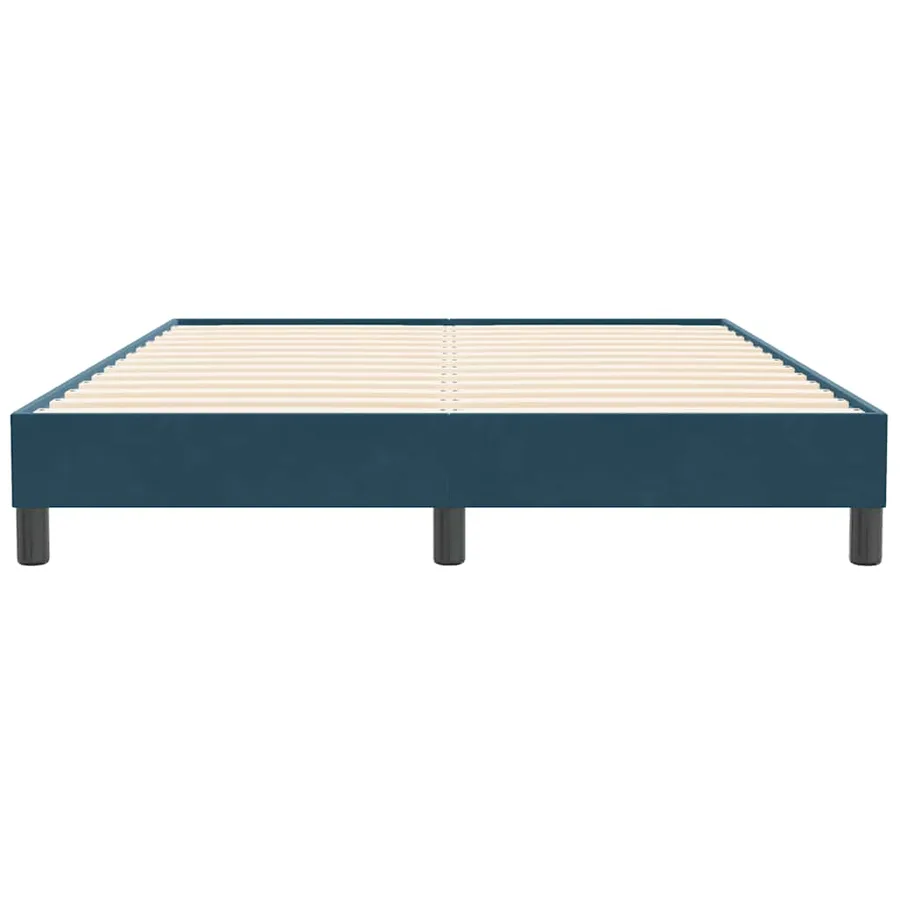 Cadre de lit sans matelas bleu foncé 160x210 cm velours - 5