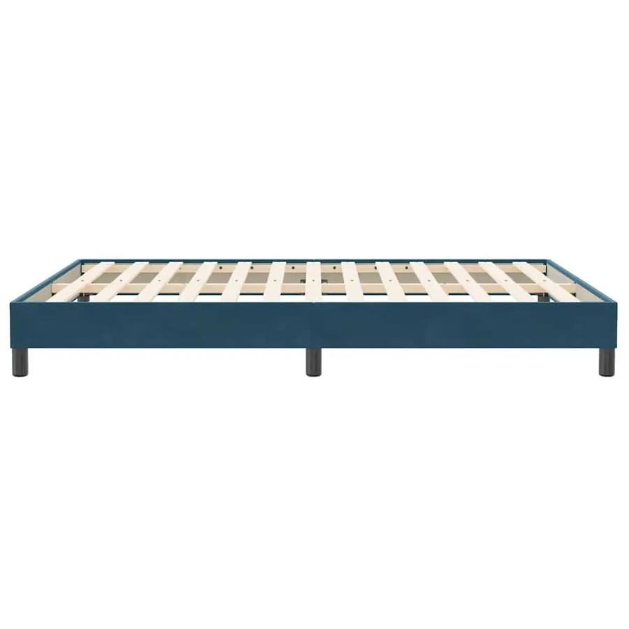 Cadre de lit sans matelas bleu foncé 160x210 cm velours - 6