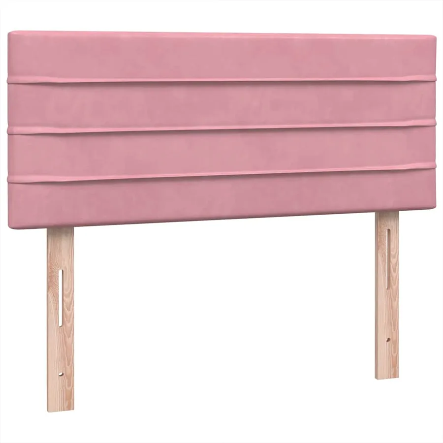 Sommier à lattes de lit avec matelas rose 120x210 cm velours - 7
