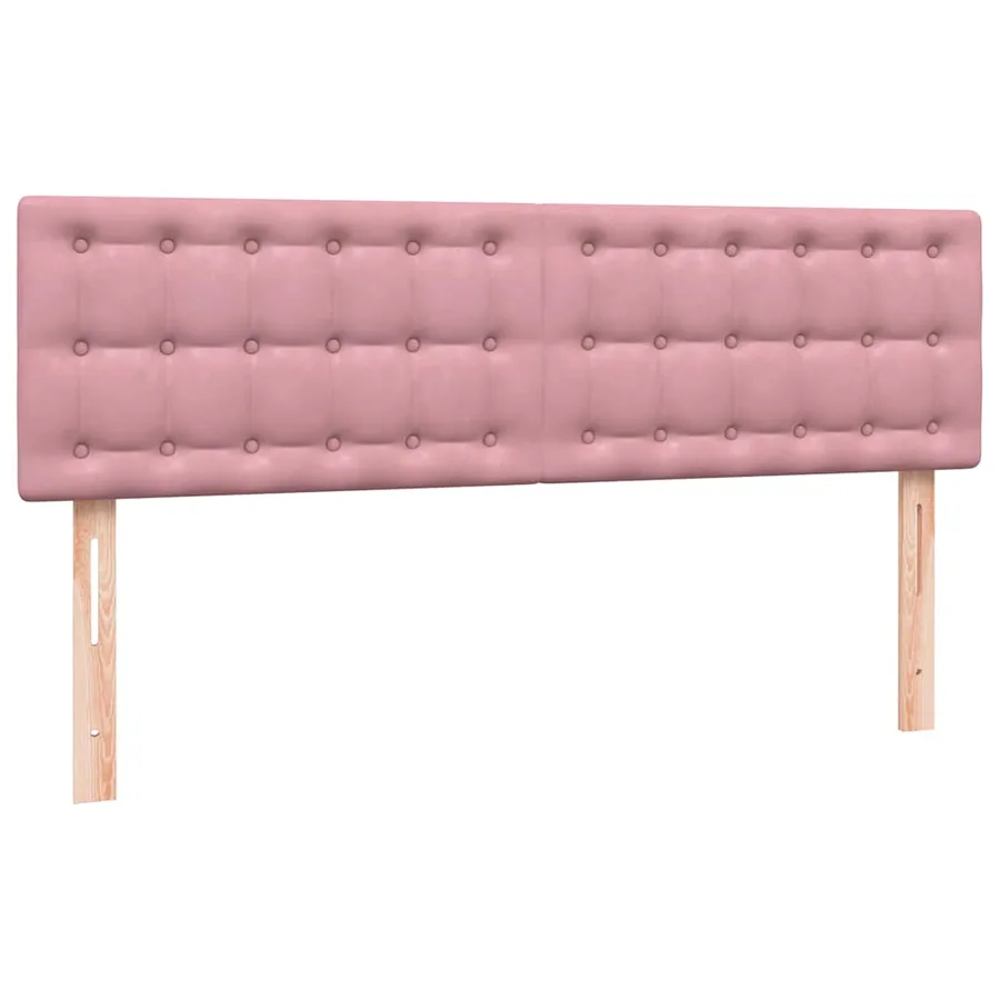 Sommier à lattes de lit avec matelas rose 160x210 cm velours - 7