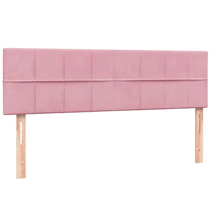 Sommier à lattes de lit avec matelas rose 160x210 cm velours - 6