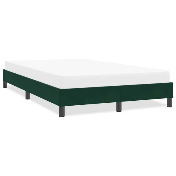 Cadre de lit sans matelas vert foncé 120x210 cm velours