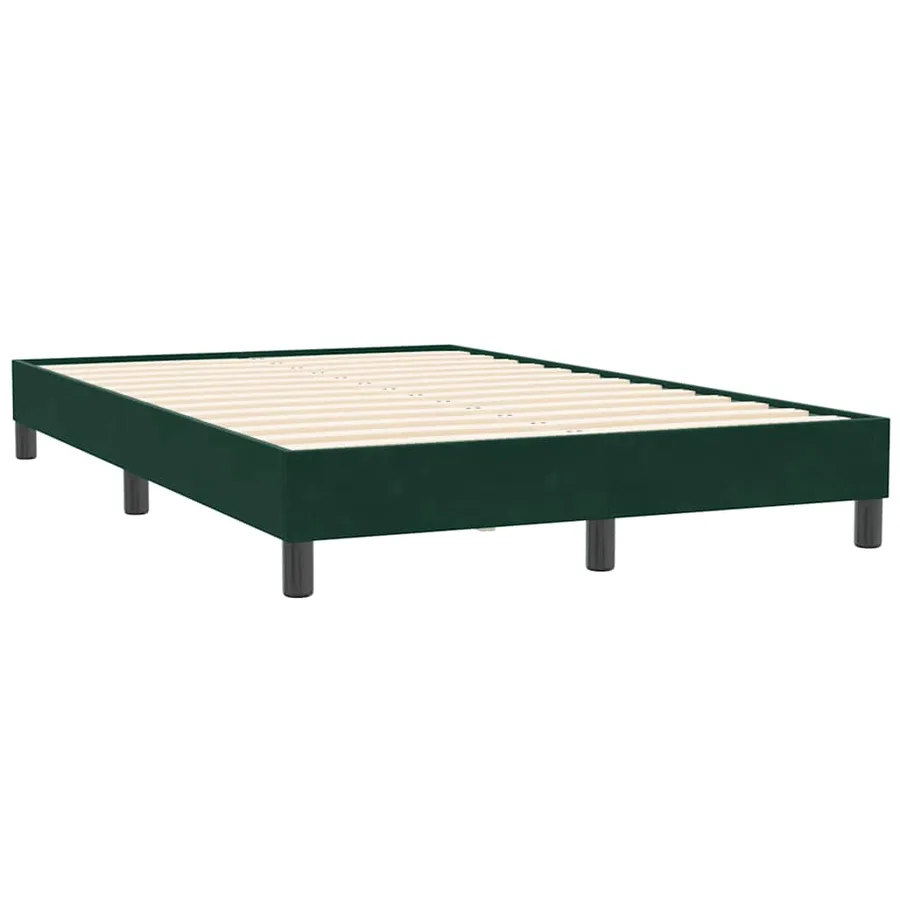 Cadre de lit sans matelas vert foncé 120x210 cm velours - 2